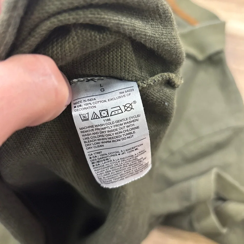 Banana Republic Dress Polo Mens Large Minimalist 100% Cotton Pique Olive Green